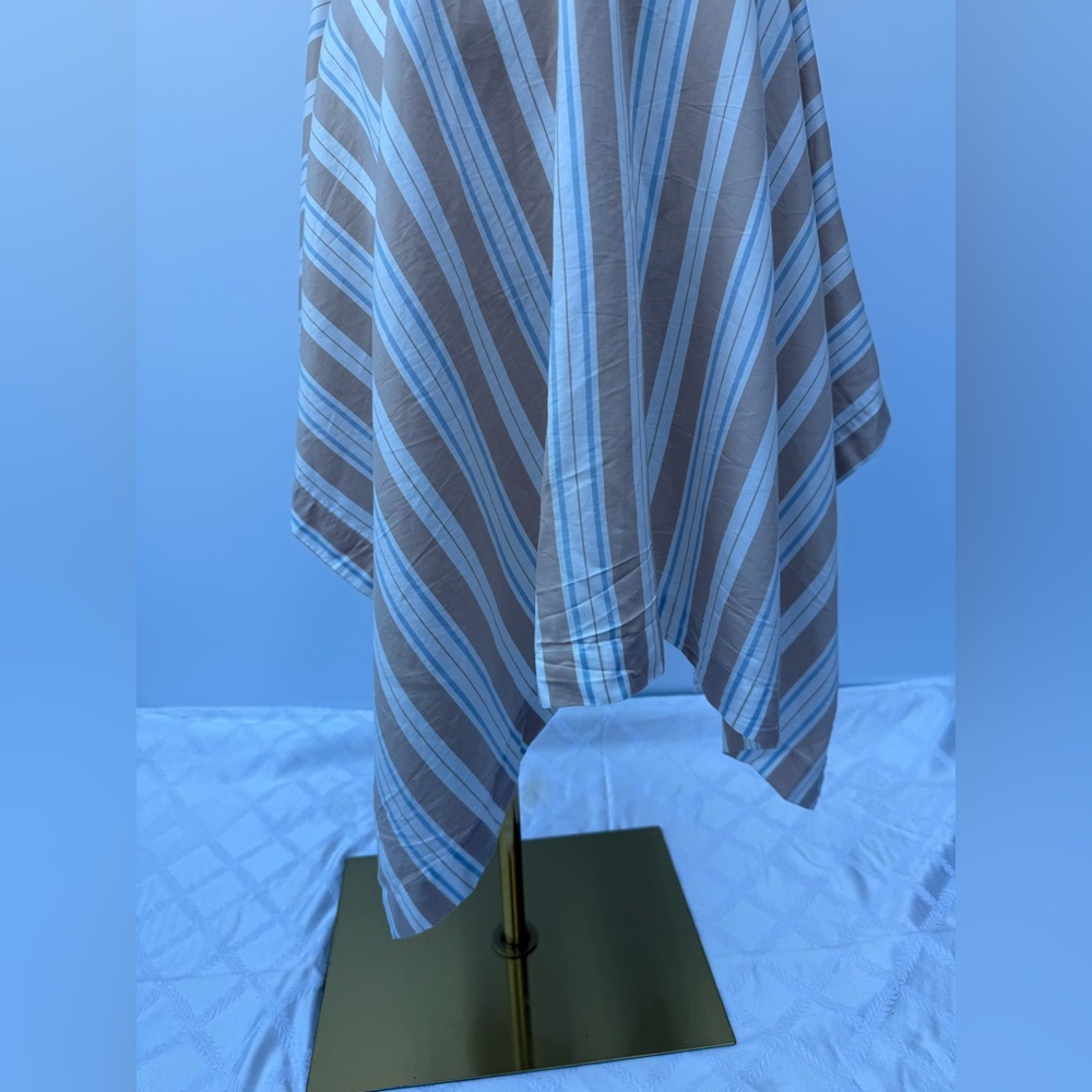 Anthropologie Maeve Asymmetrical  Wrap Shirt Dress Neutral Striped Collar SZ 6P - Picture 10 of 15